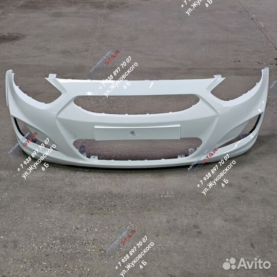 Передний бампер на hyundai solaris 1