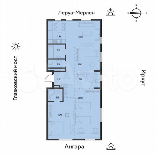 2-к. квартира, 105,8 м², 11/19 эт.