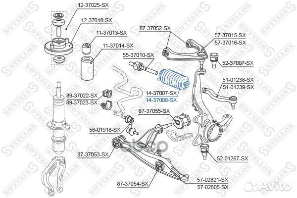 14-37008-SX пыльник рейки рулевой правый Honda