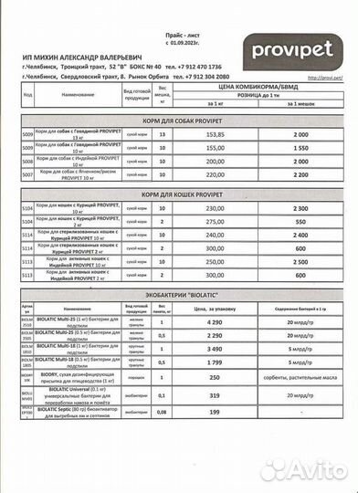 Сухой корм для собак и кошек Provipet(Purina)