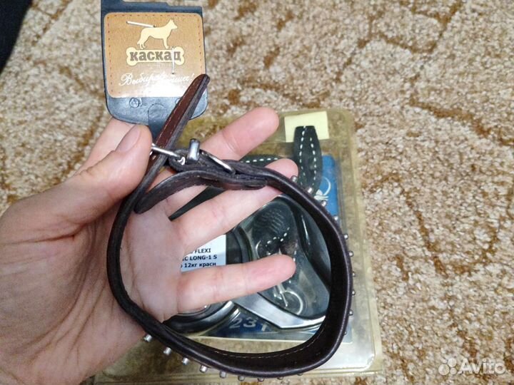 Комплект ошейник и рулетка