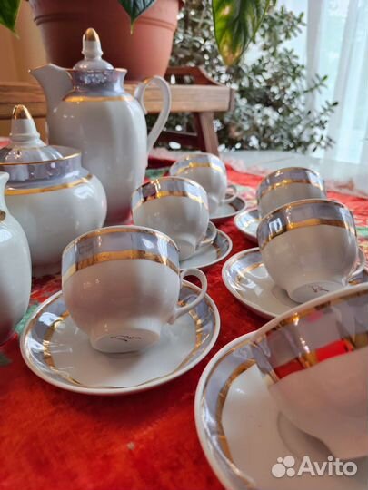 Кофейный сервиз дулево золото СССР