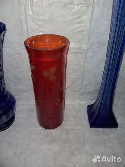 Ваза для цветов СССР стекло