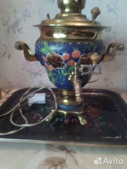 Самовар электрический расписной.кукла на самовар