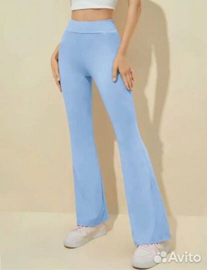 Леггинсы клеш от колена с высокой посадкой