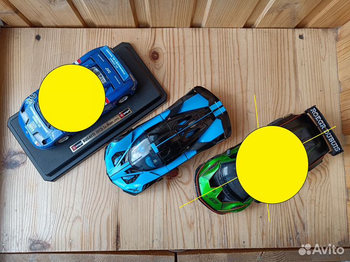 Модели Lamborghini и Bugatti 1:24