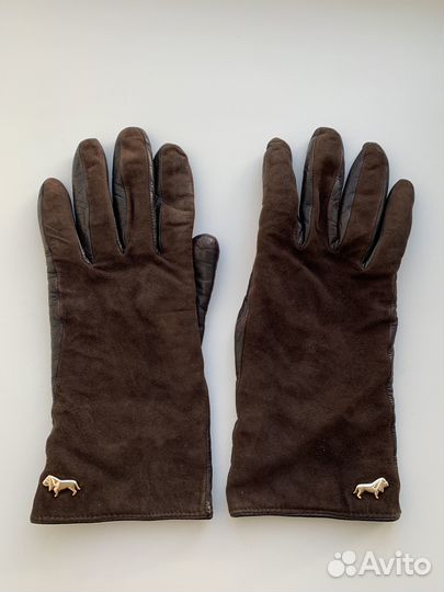 Перчатки кожаные коричневые размер S