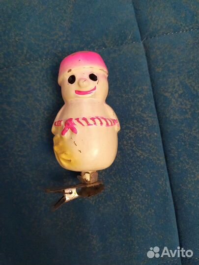 Ёлочная игрушка снеговик СССР