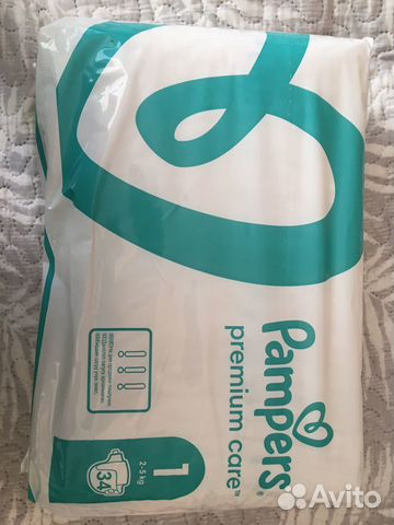 Подгузники Pampers premium care 1