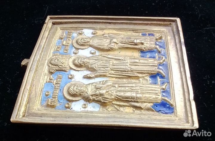 Икона Гурий, Самон и Авив, избранные святые 4 эмал