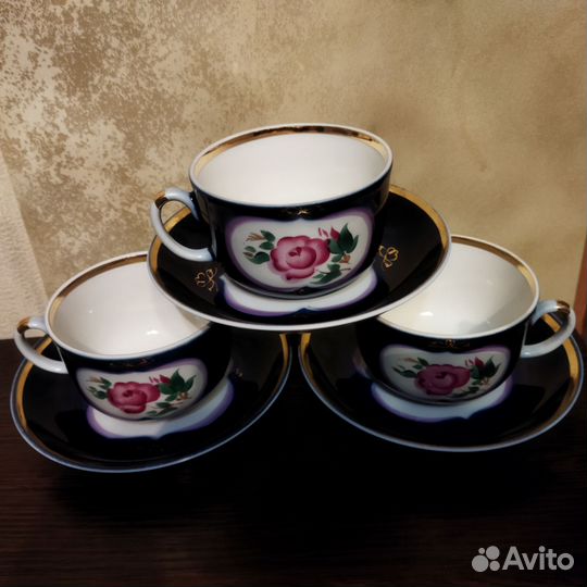 Чашка с блюдцем фарфор