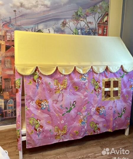 Чехол на кровать домик