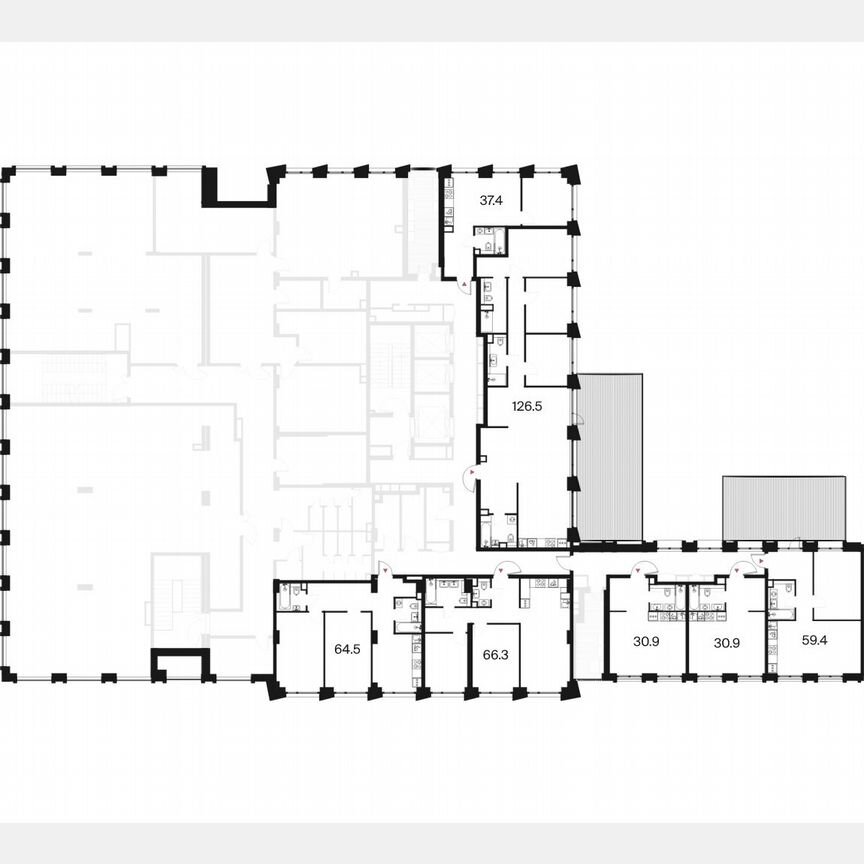2-к. квартира, 64,5 м², 2/26 эт.
