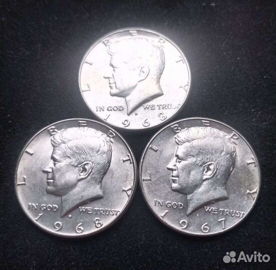 Серебро. 1/2 доллара 1868 гг