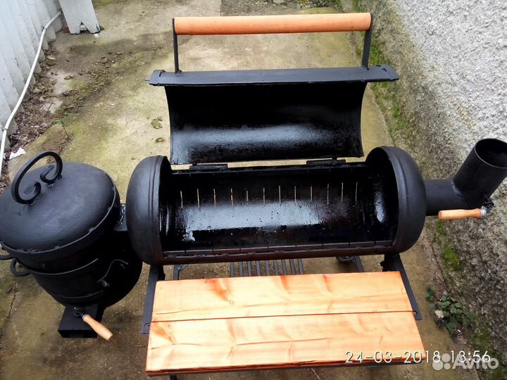 Мангал + коптильня + барбекю + печь под казан