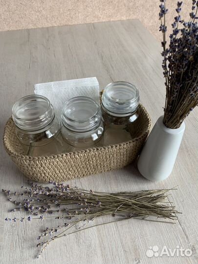 Корзина из джута с баночками для специй