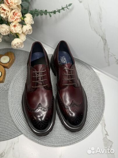 Туфли мужские кожаные Новые El Tempo бордовые