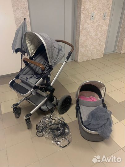 Joolz day studio серая джинсовая Коляска 2 в 1