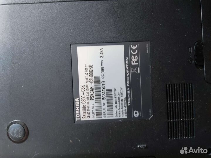 Ноутбук toshiba satellite c850 - c3k