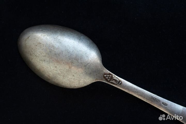 Чайна ложка,серебро,СССР,875 пробы, Киев,каштан