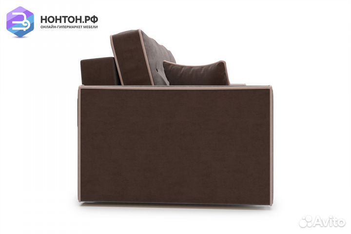 Диван еврокнижка Леон 3-х местный коричневый