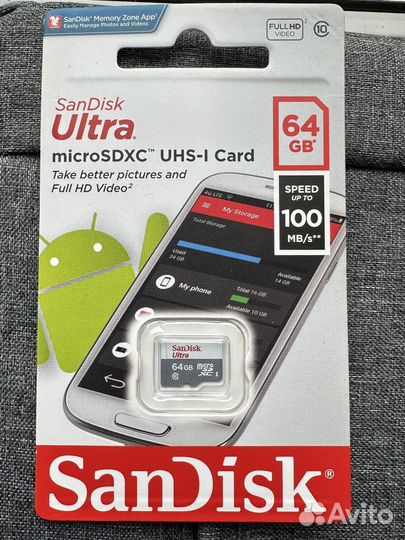 Карта памяти MicroSD SanDisc ultra 64gb