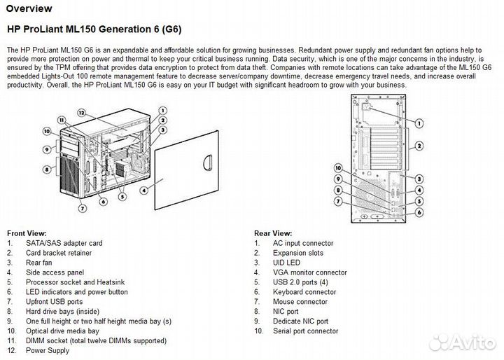 Сервер HP ProLiant ML150 G6 40GB X5570