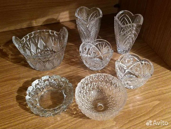 СССР хрусталь вазы,стопки,кружки,графины