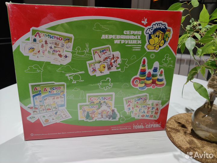 Конструктор деревянный Томик, 60 деталей