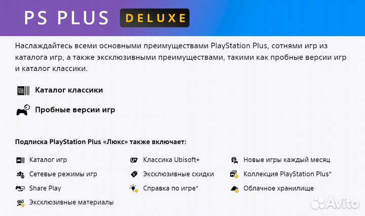 Подписка PS Plus Deluxe 12 мес. + Demon Souls