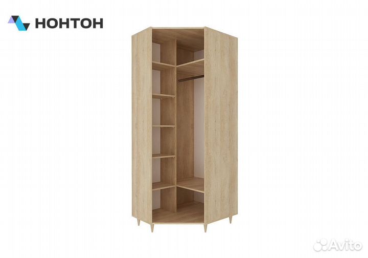 Шкаф угловой Киото дуб небраска / бетон темный