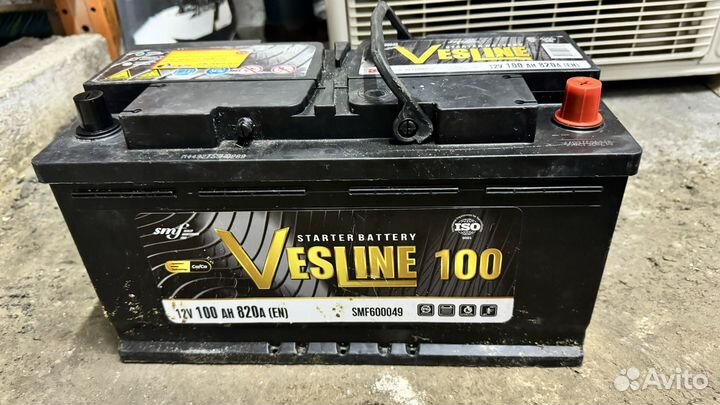 Аккумулятор Vesline 100 Ah 820 A обратная полярнос