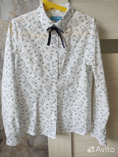 Рубашка блузка школьная 140