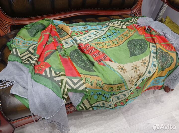 Палантин двухсторонний kenzo шелк/хлопок италия