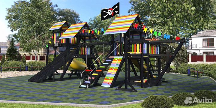 Новые качели, детская площадка Савушка 9 (Black)