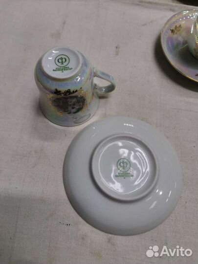 Сервиз кофейный Мадонна Кольдиц Фарфор из гдр (Ч)