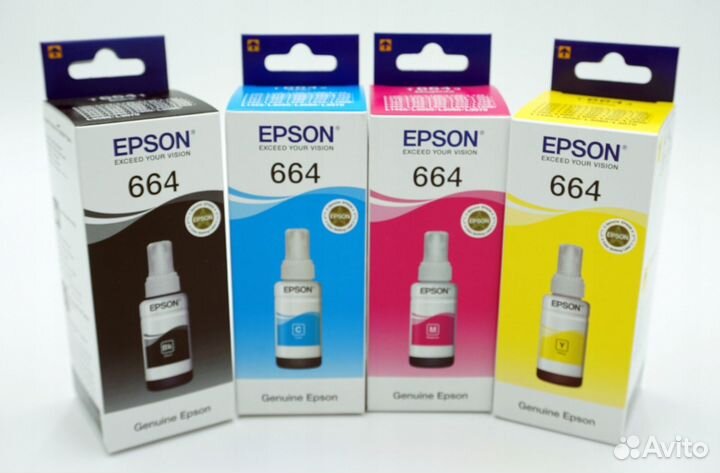 Чернила 664 для принтера Epson Оригинал