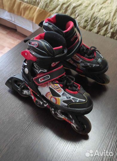 Роликовые коньки раздвижные+ шлем+ защита 31 - 36