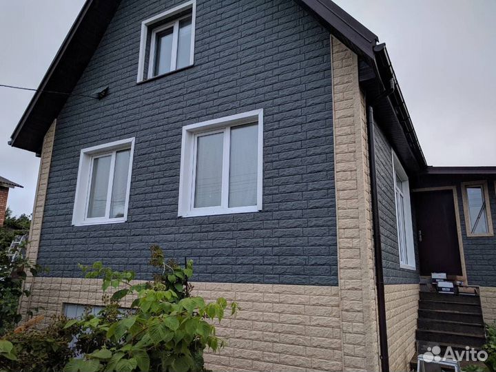 Фасадная панель Ю-Пласт Стоун-Хаус кирпич (графито