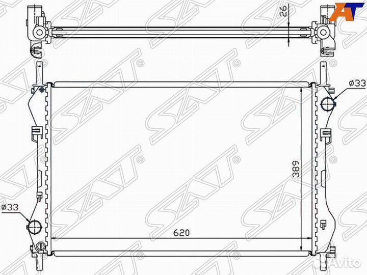 Радиатор охлаждения двигателя FD0006-00 ford trans
