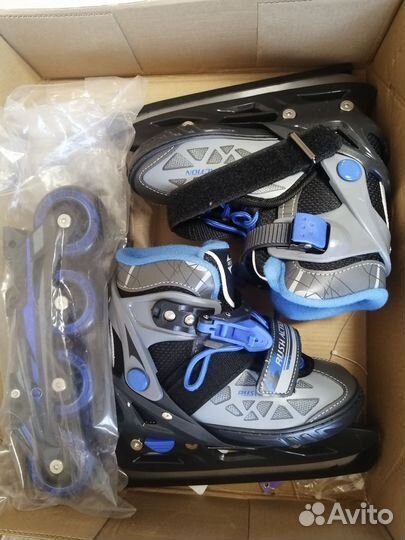 Роликовые коньки 2 в 1 раздвижные