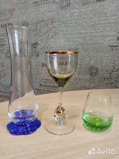 Фужеры Рюмки Стопки Zlata Zuzana Чехословакия