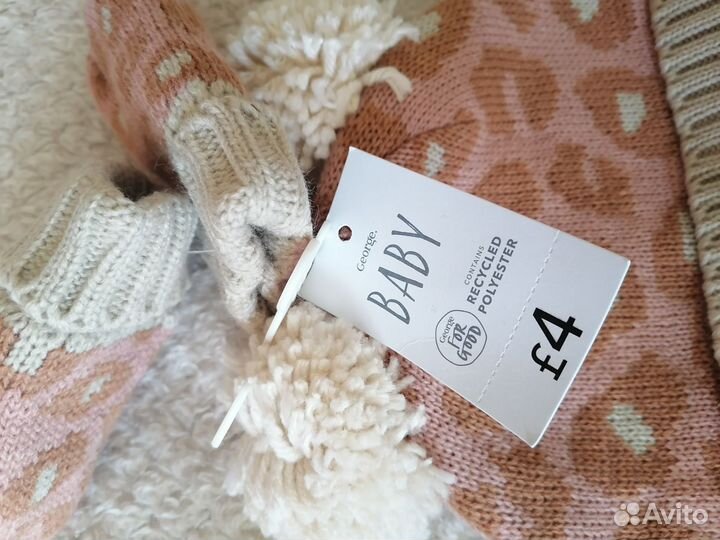 Комплект шапка и шарф для девочки 12-18 месяцев