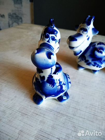 Фигурки статуэтки животные гжель