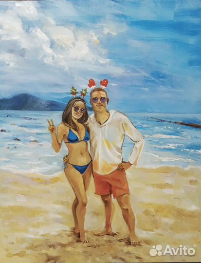 Портрет на холсте по фото маслом