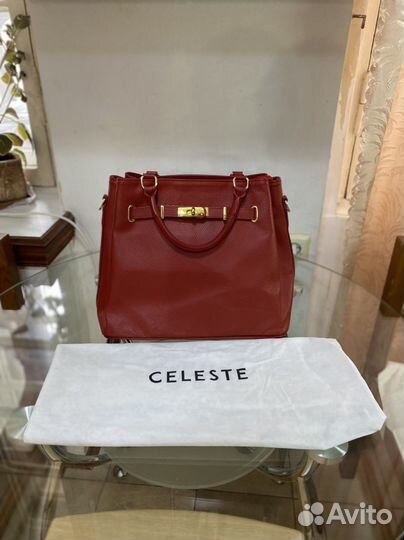 Сумка красная кожаная