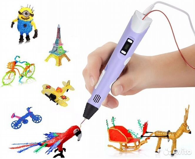 3D ручка Spider Pen lite с ЖК дисплеем, сиреневая
