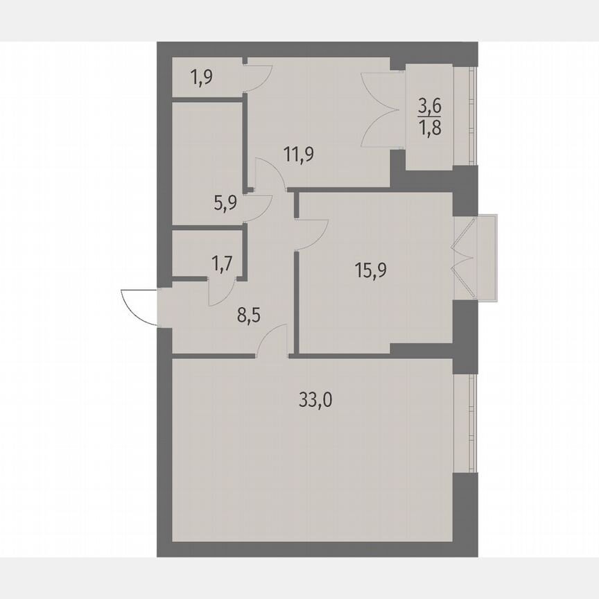 2-к. квартира, 80,6 м², 13/13 эт.