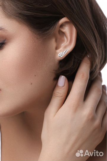 Серьги каффы серебро