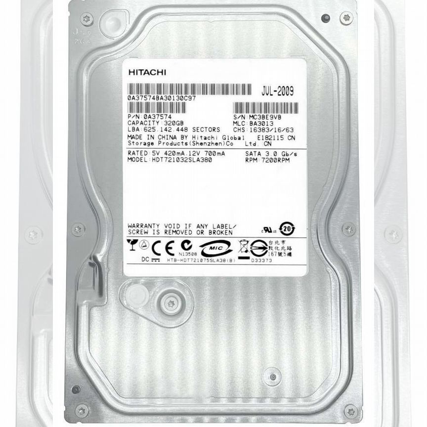 [HDT721032SLA380] Жесткий Диск Hitachi 320gb Sata2 Hdt721032sla380